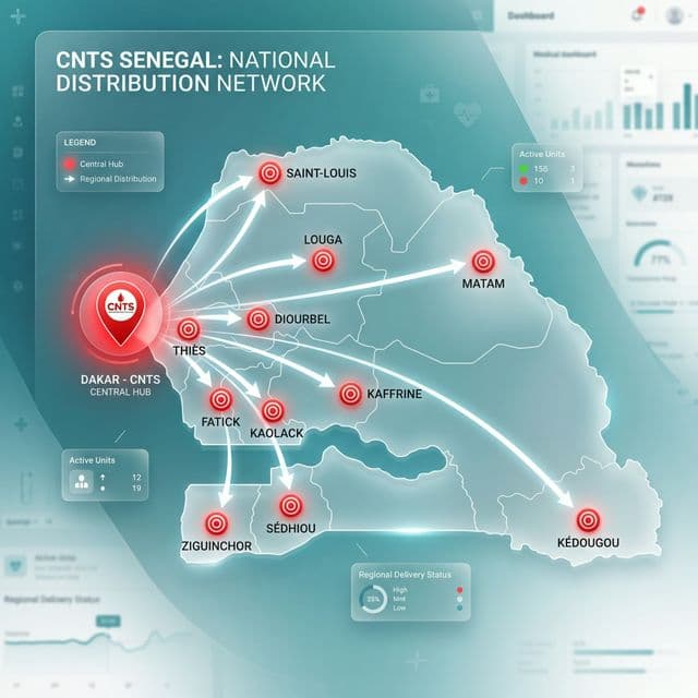 Carte du Réseau National CNTS